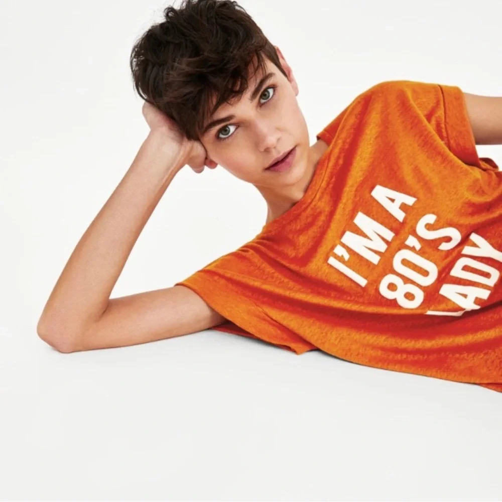 ❤️ Zara ‘I’m a 80’s Lady’ Linen Graphic Tee - Picture 13 of 13